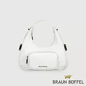 【BRAUN BUFFEL 德國小金牛】台灣總代理 瑞雅 大肩包-白色/BF848-27-WT