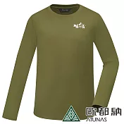 【ATUNAS 歐都納】中性款無痕山林長袖T恤A6TS2399N- S 墨綠