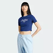 ADIDAS BABY TEE GRX 女短袖上衣-藍-IX3544 L 藍色