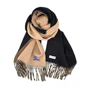 BURBERRY雙面兩用羊絨圍巾 駝色/ 黑色