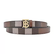 BURBERRY TB LOGO皮革雙面兩用皮帶 深樺木棕S