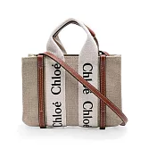 Chloe Woody tote bag帆布迷你兩用包 焦糖咖色