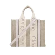 Chloe Woody tote bag帆布托特包(小號) 淺灰