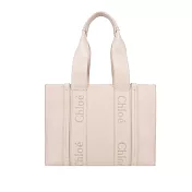 Chloe Woody tote bag 新款皮革托特包(中號) 粉色