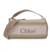 Chloe Woody  TUBE SHOULDER BAG帆布兩用圓筒包 粉色