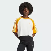 ADIDAS SST TEE 女短袖上衣-白黃-IZ2826 XS 白色