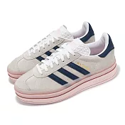 adidas 休閒鞋 Gazelle Bold W 女鞋 灰 粉 麂皮 厚底 三條紋 復古 愛迪達 IE6508