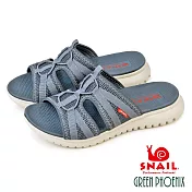 【SNAIL蝸牛】女 女大尺碼 拖鞋 網布 厚底 超輕量 透氣 彈力 EU35 深藍色