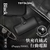 【TOTOLINK】iPuppy5000L Lightning 20W PD快充 直插式行動電源 4900mAh (蘋果 iPhone14 以下/口袋電源)_ 炫黑