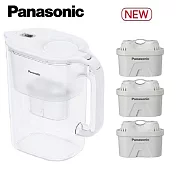 Panasonic 國際牌 台灣水質專用 3.5L濾水壺(1機+3芯)特惠組 TK-CNP55-A/W-3 TK-CNP55-W-3白色三濾芯組