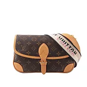 LV Diane Monogram 帆布翻蓋二用馬鞍包_展示品 (黑背帶)