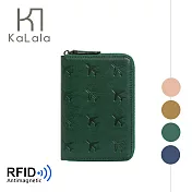 KaLala 狂想飛行壓紋 RFID防盜刷登機護照夾/證件收納包 深綠