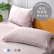 法國CASA BELLE《淡雅淨色》加大天絲床包枕套組(共五色)-粉色