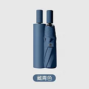 【APEX】8骨純色系晴雨兩用自動傘 黑膠款(雨傘/遮陽傘/隨身傘/防曬傘/黑膠傘/車用傘/兩用傘) 藏青色