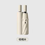 【APEX】8骨純色系晴雨兩用自動傘 黑膠款(雨傘/遮陽傘/隨身傘/防曬傘/黑膠傘/車用傘/兩用傘) 梧桐米