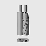 【APEX】8骨純色系晴雨兩用自動傘 黑膠款(雨傘/遮陽傘/隨身傘/防曬傘/黑膠傘/車用傘/兩用傘) 淺灰色