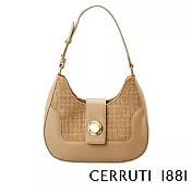 【Cerruti 1881】限量2折 義大利頂級女用手拿包肩背包 全新專櫃展示品(米金色 CEBA06004P)