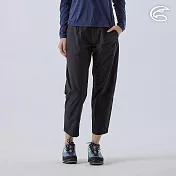 ADISI 女SORONA植物紗舒適乾爽錐型九分寬褲 AP2411027 L  	碳黑