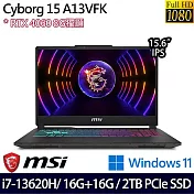 【全面升級】MSI微星 Cyborg 15 A13VFK-831TW 15.6吋/i7-13620H/32G/2TB SSD/RTX4060/Win11/ 電競筆電