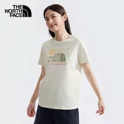 The North Face W S/S BTS GRAPHIC?STD TEE - AP 女短袖上衣-米白-NF0A8ASMQLI L 白色