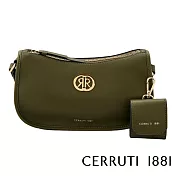 【Cerruti 1881】限量2折 義大利頂級小牛皮女用肩背包側背包 全新專櫃展示品(綠色 CEBA06204M)