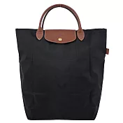 LONGCHAMP LE PLIAGE系列短把再生尼龍手提包(中)  黑