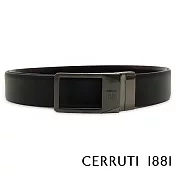 【Cerruti 1881】限量3折 義大利頂級小牛皮皮帶 全新專櫃展示品 CECT06377M (黑色 附送禮提袋)