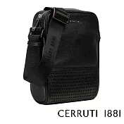 【Cerruti 1881】限量2折 義大利頂級小牛皮側背包肩背包 全新專櫃展示品(黑色 CEBO06568M)