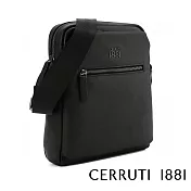 【Cerruti 1881】限量2折 義大利頂級小牛皮側背包肩背包 全新專櫃展示品(黑色 CEBO06780M)