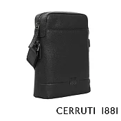 【Cerruti 1881】限量2折 義大利頂級小牛皮側背包肩背包 全新專櫃展示品(黑色 CEBO06825M)