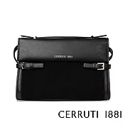 【Cerruti 1881】限量2折 義大利頂級小牛皮女用手提包側背包肩背包 全新專櫃展示品(黑色 CEBA06854M)