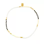 Pura Vida 美國手工 MONOCHROME  米白串珠 金色伸縮腳環腳鍊  米白串珠 金色