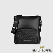 【BRAUN BUFFEL 德國小金牛】台灣總代理 諾瓦 直式斜背包-黑色/BF550-17-BK