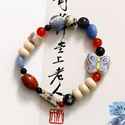 【水星記】新中式天然紅瑪瑙陶瓷夢蝶古風串珠手鍊