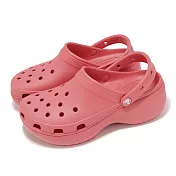 Crocs 洞洞鞋 Classic Platform Clog W 女鞋 胭脂暖紅 經典雲朵克駱格 厚底 卡駱馳 2067506XF 22cm HOT BLUSH