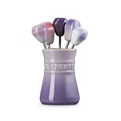 Le Creuset 復古調色盤系列 餐叉組 5入 星河紫/卡特蘭/淡粉紫/綻放粉/藍鈴紫 水果叉 點心叉
