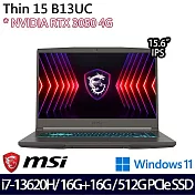 【記憶體升級】MSI微星 Thin 15 B13UC-1418TW 15.6吋/i7-13620H/32G/512G SSD/RTX3050/Win11/ 電競筆電