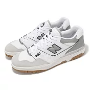 New Balance 休閒鞋 550 男鞋 女鞋 白 石板灰 復古 膠底 NB IU 著用款 BB550ESC-D 24.5cm WHITE/GREY