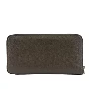 HERMES Epsom 皮革圖案絲巾ㄇ形拉鍊長夾 展示品 (雪茄色)