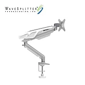 WaveSplitter 威世波 電競Style 鋁合金 氣壓式 螢幕支架 [桌夾式]  WST-MNT002 冰川銀