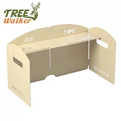 TREEWALKER 爐具四折擋風板(含置物板) 卡其