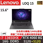 ★硬碟升級★【Lenovo】聯想 LOQ 15IRX9 15吋電競筆電 i7-13650H/RTX4060 8G 16G/512G+512G 黑