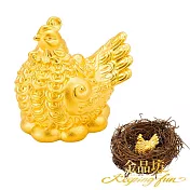 【金品坊】黃金擺件小巧錢財滿滿金雞母 (贈雞窩)