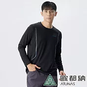 【ATUNAS 歐都納】男款抑菌抗臭長袖排汗T恤A1TSCC01M- M 黑