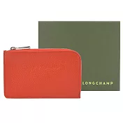 LONGCHAMP LE FOULONNÉ系列牛皮卡片零錢包 紅椒