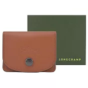 LONGCHAMP LE PLIAGE XTRA系列牛皮翻蓋名片夾 白蘭地