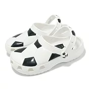 Crocs 洞洞鞋 Classic Soccer Ball Clog K 童鞋 經典足球克駱格 白 黑 中大童 210157103