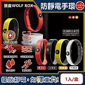 (2盒任選超值組)狼盒WOLF BOX-快速導電高密度矽膠防水防汗超強防靜電手環1入/盒(運動型6段調整長度) 寶石紅*2盒