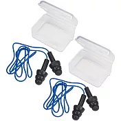 《TRAVELON》附繩防噪矽膠耳塞2入 | 睡眠降噪 隔音防噪 靜音 膠囊耳塞 - 黑