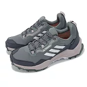 adidas 戶外鞋 Terrex AX4 GTX W 女鞋 防水 灰 藕粉 登山 機能 抗撕裂 愛迪達 IG6580 22.5cm GREY/PINK